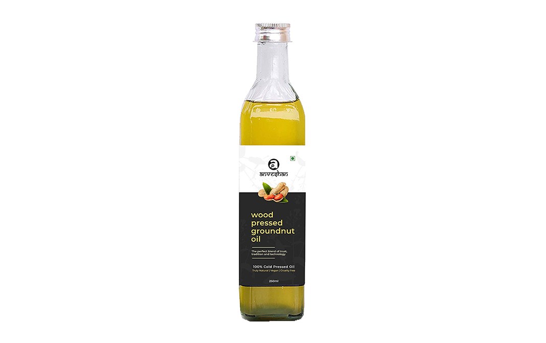 Anveshan Wood Pressed Groundnut Oil    Plastic Bottle  250 millilitre